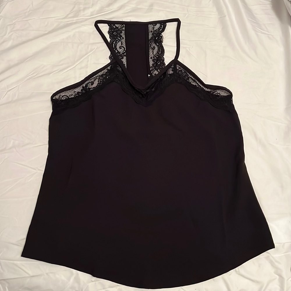 Black lace razor tank top NWOT
